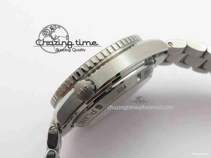 0423 Sophisticated Planet Ocean Master Chronometer Chrono SS OM 1:1 Best Edition Orange On SS Bracelet A 8156